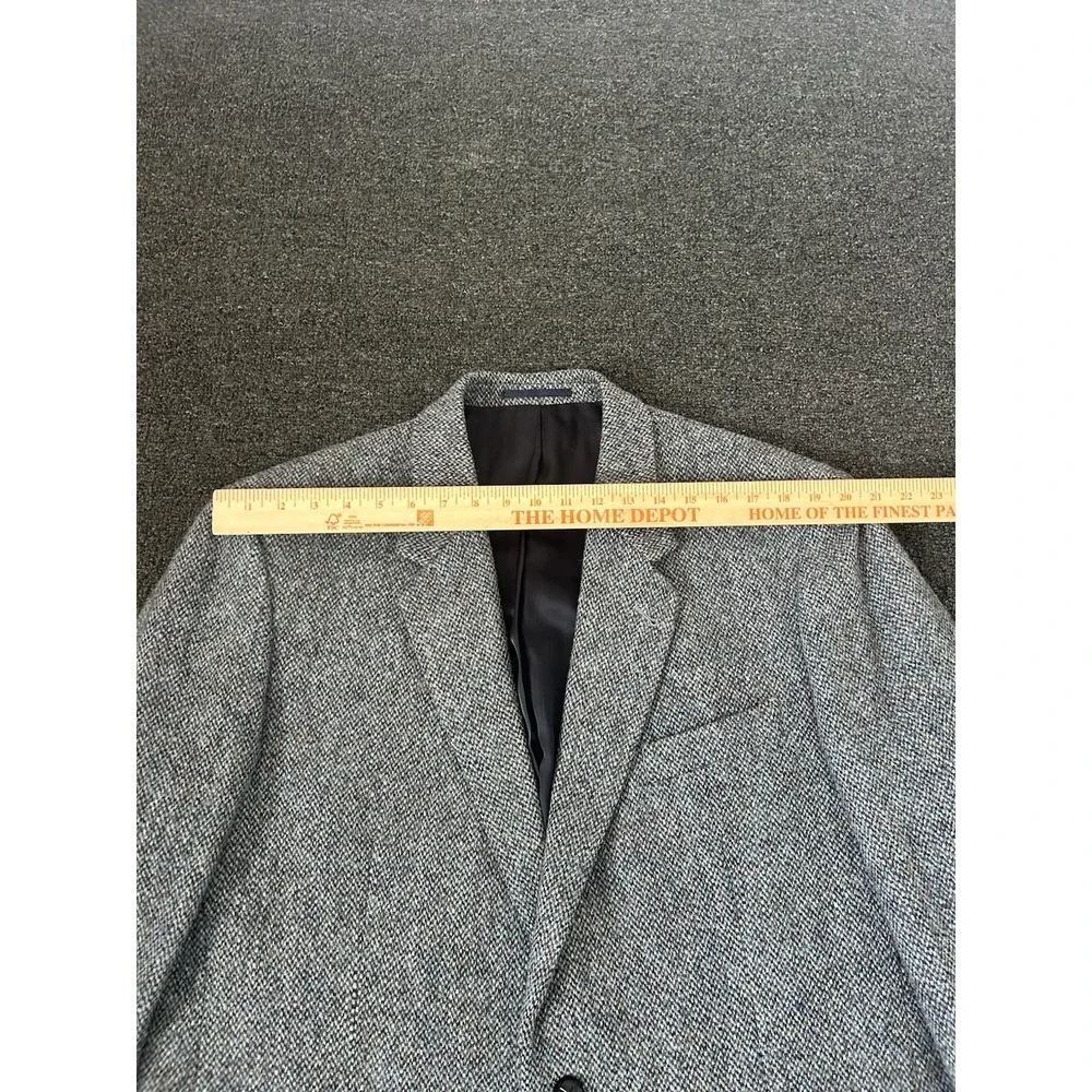 Harris Tweed Blazer Grey Mens 46 Long Herringbone Pure New Wool Sport Coat Dress
